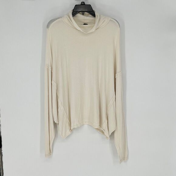 WE THE FREE Women’s Long Sleeve Cowl Neck Top M Cream Soft Knit Free People Boho - Picture 1 of 9